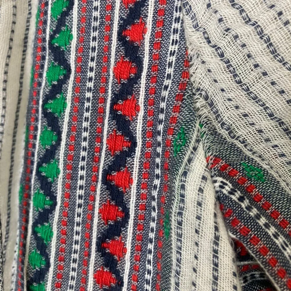 Alice + Olivia Dress Womens 8 FLAWED Nance Smocked Waist Embroidered Boho - Picture 8 of 13